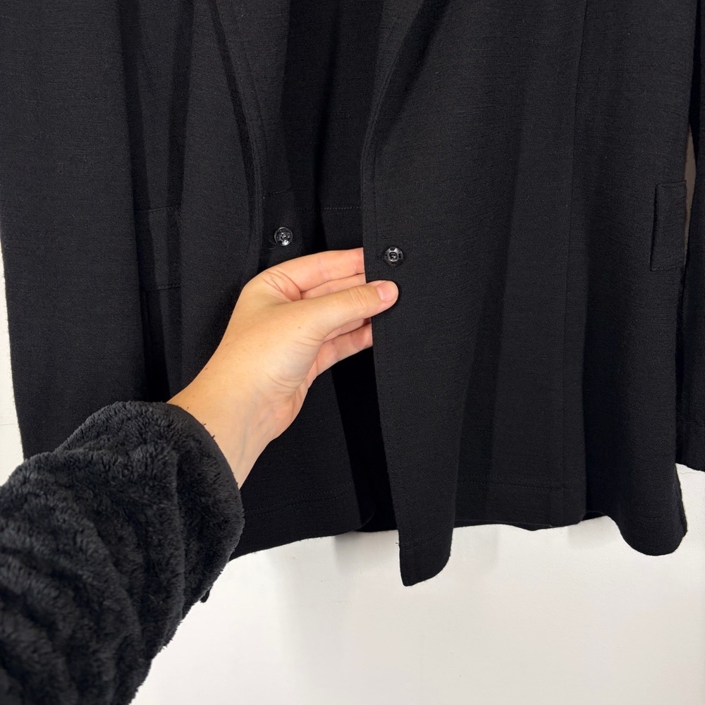 Escada 100% Wool Black Knit Sweater Blazer Size 34 or US 4 - Picture 6 of 8